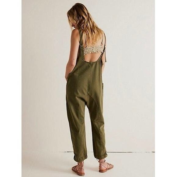 Free People We The Free High Roller Jumpsuit Green Size Small - Picture 2 of 16